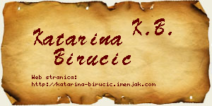 Katarina Birucić vizit kartica
